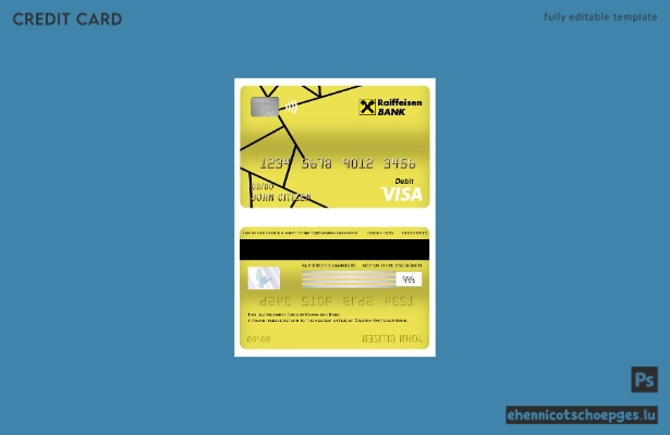 Beispielvorschau der Raiffeisen Bank Visa Debitkarte aus Kroatien